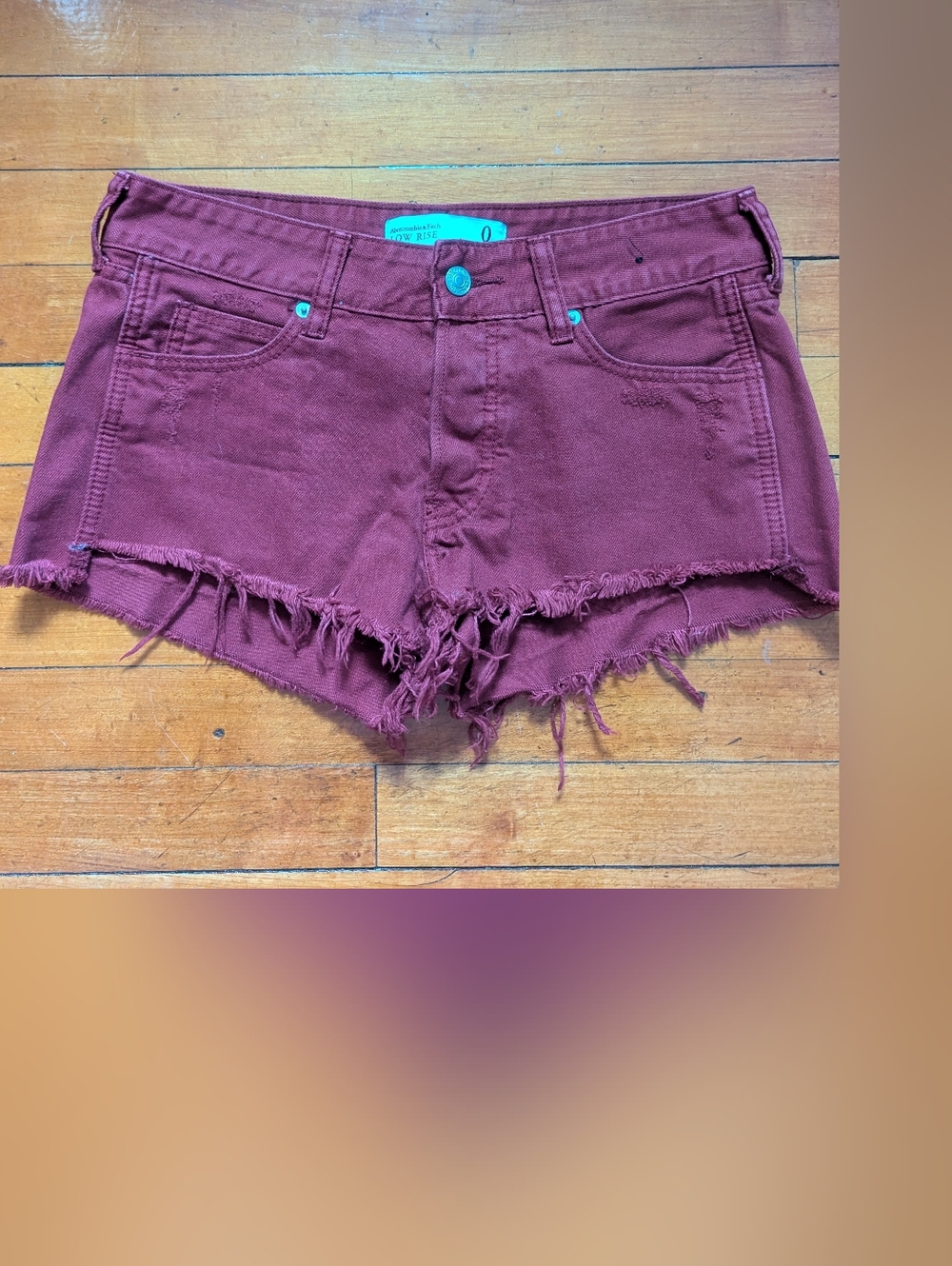 Vtg Abercrombie & Fitch Shorts Women 0 Low Rise Micro Denim Y2K Preppy Cut Off
